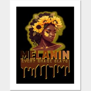 Melanin Every Shade Slays Black History Month Africa Pride Posters and Art